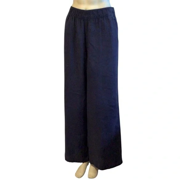 Sigrid Olsen Navy Blue Linen Pants Top M - Picture 2 of 9
